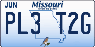 MO license plate PL3T2G