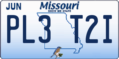 MO license plate PL3T2I