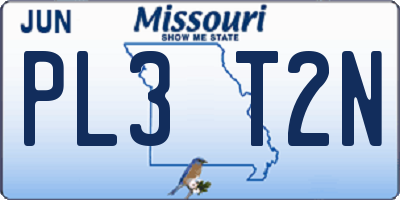 MO license plate PL3T2N