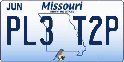 MO license plate PL3T2P