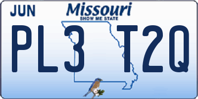MO license plate PL3T2Q