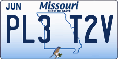 MO license plate PL3T2V