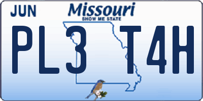MO license plate PL3T4H
