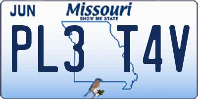 MO license plate PL3T4V