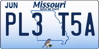 MO license plate PL3T5A