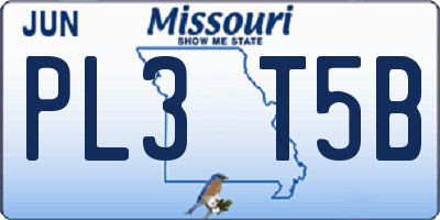 MO license plate PL3T5B