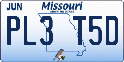 MO license plate PL3T5D