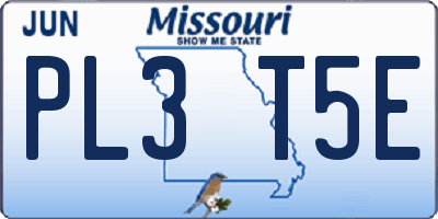 MO license plate PL3T5E