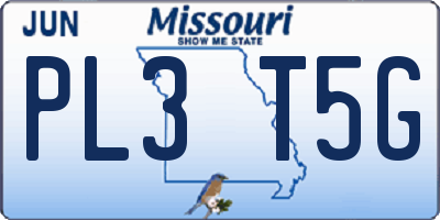 MO license plate PL3T5G
