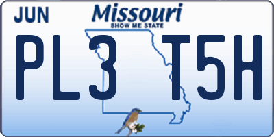 MO license plate PL3T5H