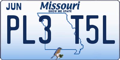 MO license plate PL3T5L