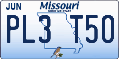 MO license plate PL3T5O