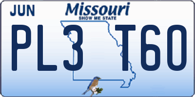 MO license plate PL3T6O