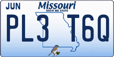MO license plate PL3T6Q