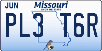 MO license plate PL3T6R