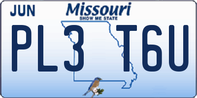 MO license plate PL3T6U