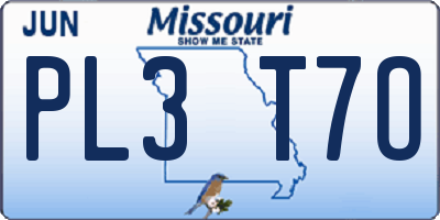 MO license plate PL3T7O