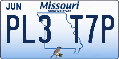 MO license plate PL3T7P
