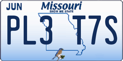 MO license plate PL3T7S