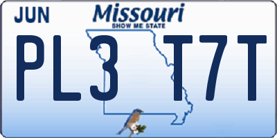 MO license plate PL3T7T