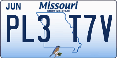 MO license plate PL3T7V