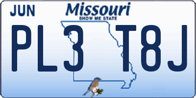 MO license plate PL3T8J