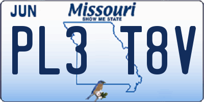 MO license plate PL3T8V