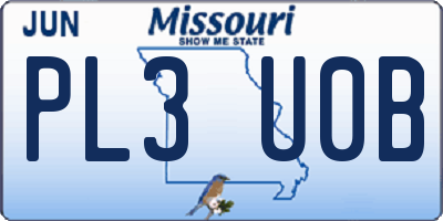 MO license plate PL3U0B