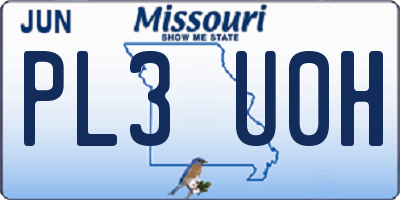 MO license plate PL3U0H