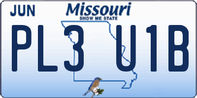MO license plate PL3U1B