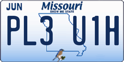 MO license plate PL3U1H