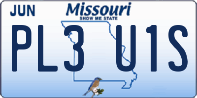 MO license plate PL3U1S