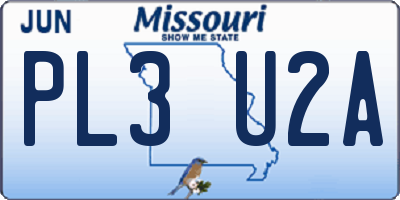 MO license plate PL3U2A