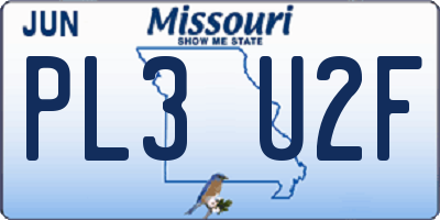 MO license plate PL3U2F