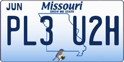 MO license plate PL3U2H