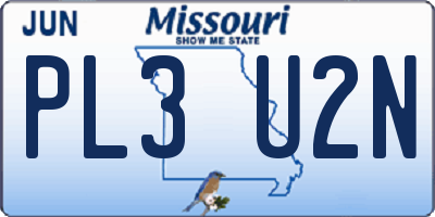 MO license plate PL3U2N