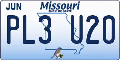 MO license plate PL3U2O