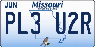 MO license plate PL3U2R