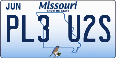 MO license plate PL3U2S