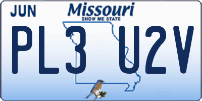 MO license plate PL3U2V
