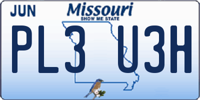 MO license plate PL3U3H