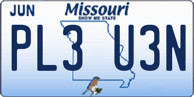 MO license plate PL3U3N