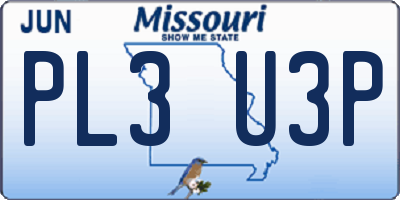 MO license plate PL3U3P