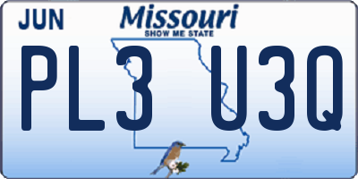 MO license plate PL3U3Q