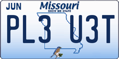 MO license plate PL3U3T