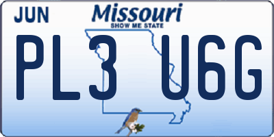 MO license plate PL3U6G