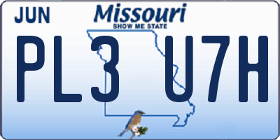 MO license plate PL3U7H