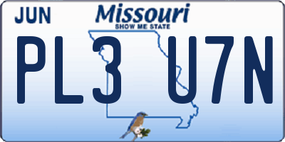MO license plate PL3U7N