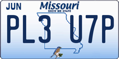 MO license plate PL3U7P