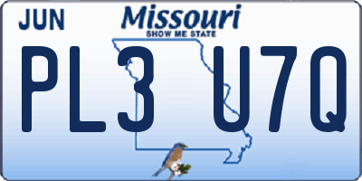 MO license plate PL3U7Q